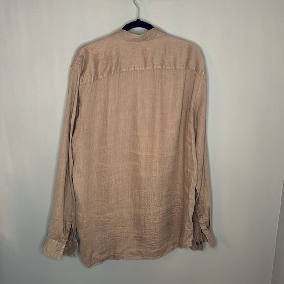 Theory Irving PA Linen Button Down Shirt Fossil size XL - Picture 3 of 7